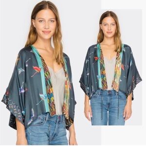 Johnny Was Silk rainbow shrug Butterfly Kimono Cardigan